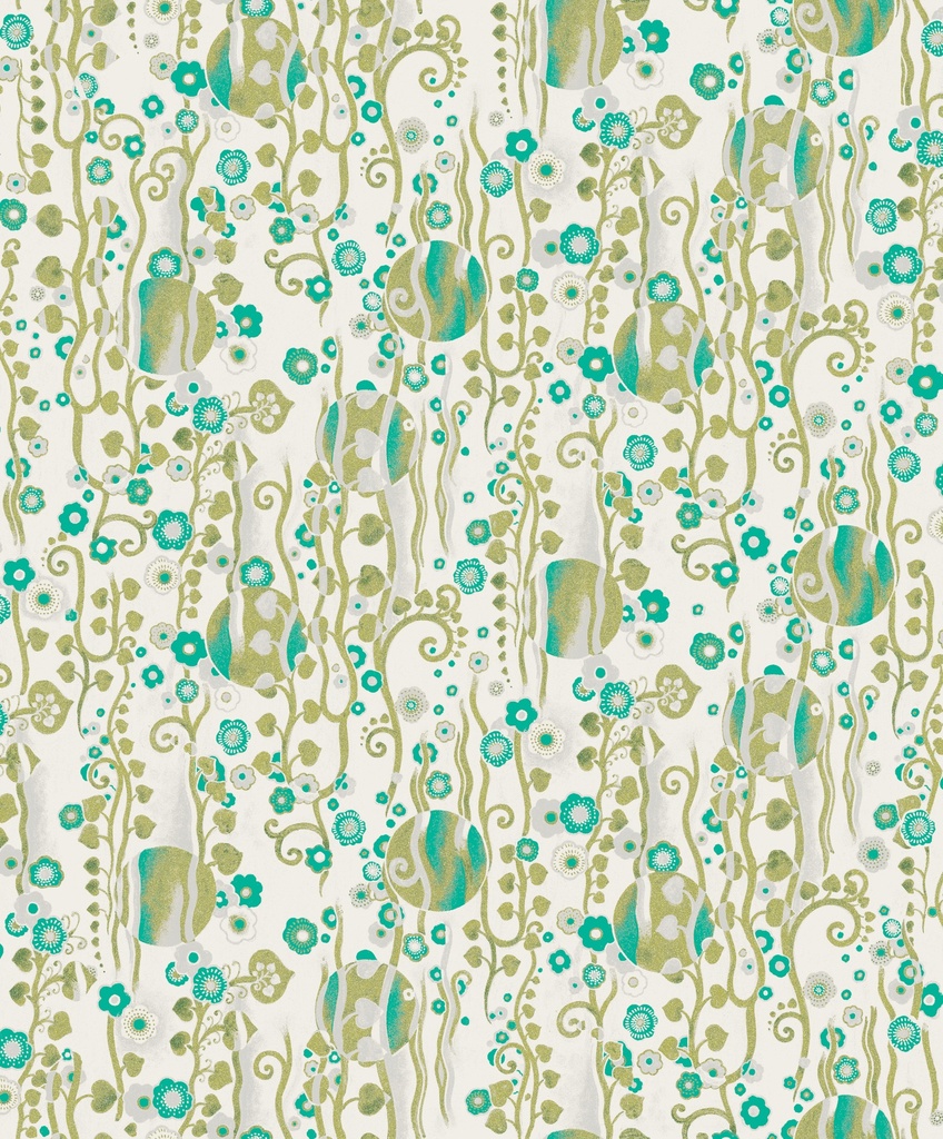 Behang Agathe Mildred Aqua AGA406